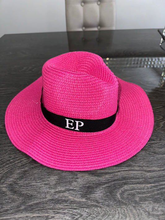 Personalised Straw Hat Pink