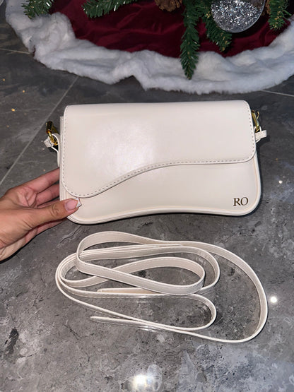 Cream PU shoulder bag