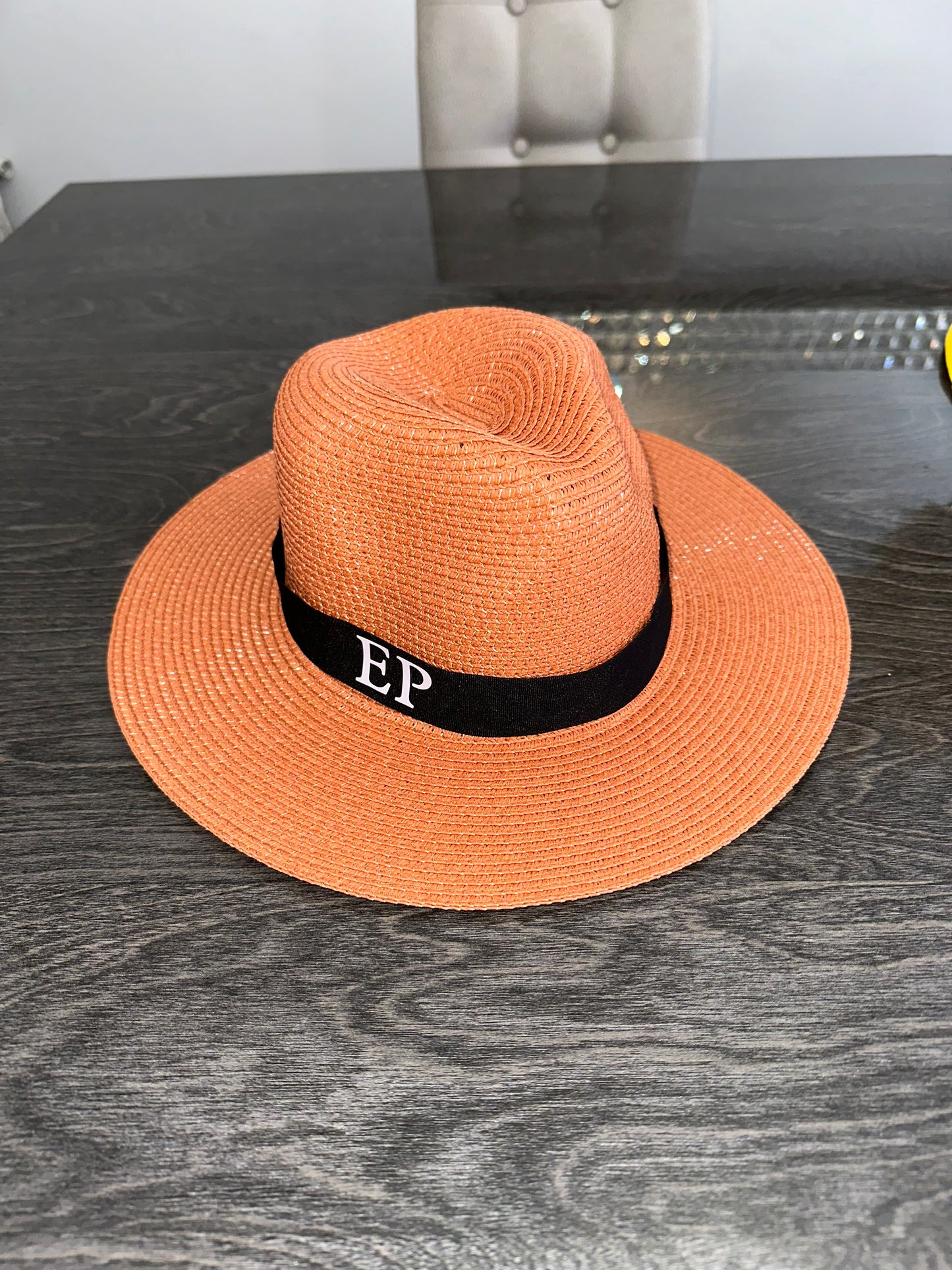 Personalised Straw Hat Orange