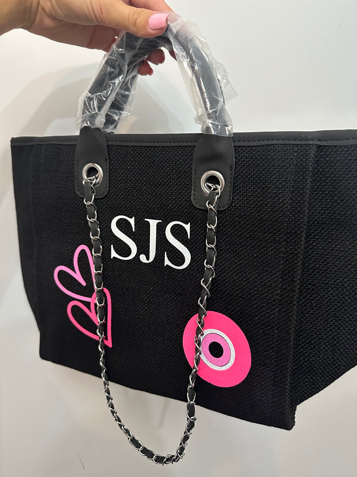 Eye Pink Black Personalised Medium Tote Bag