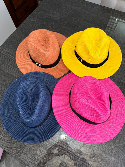 Personalised Straw Hat Orange