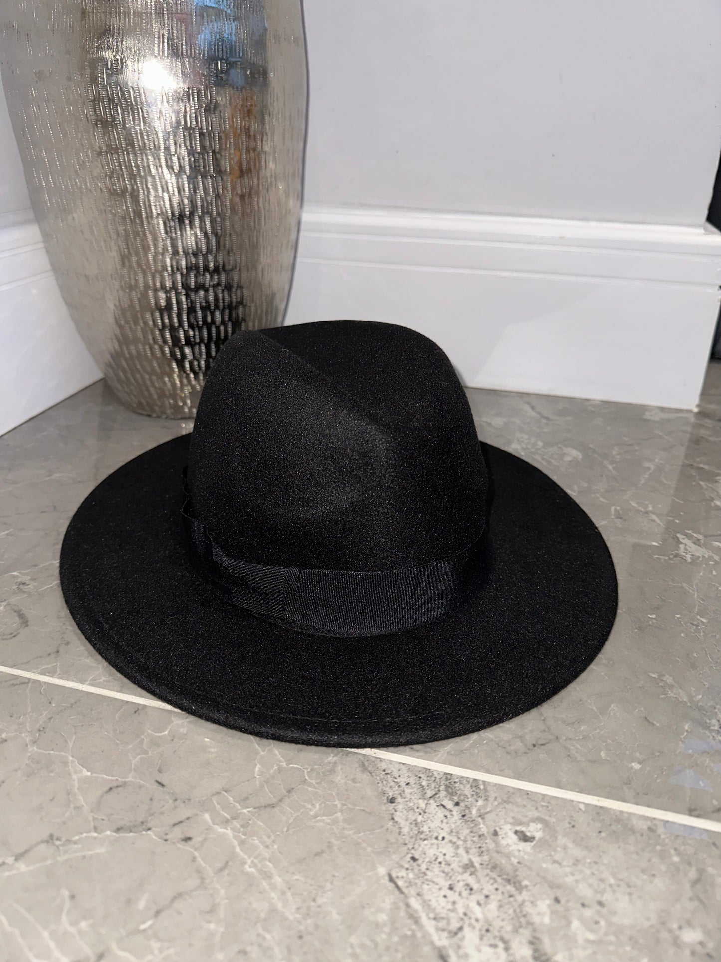 Black Felt Fedora Hat