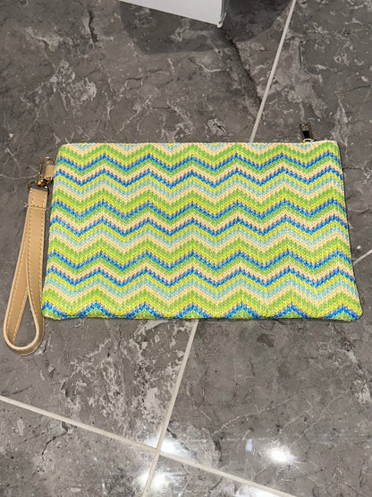 Pattern Missi Clutch With Patches Multi-Colour Green