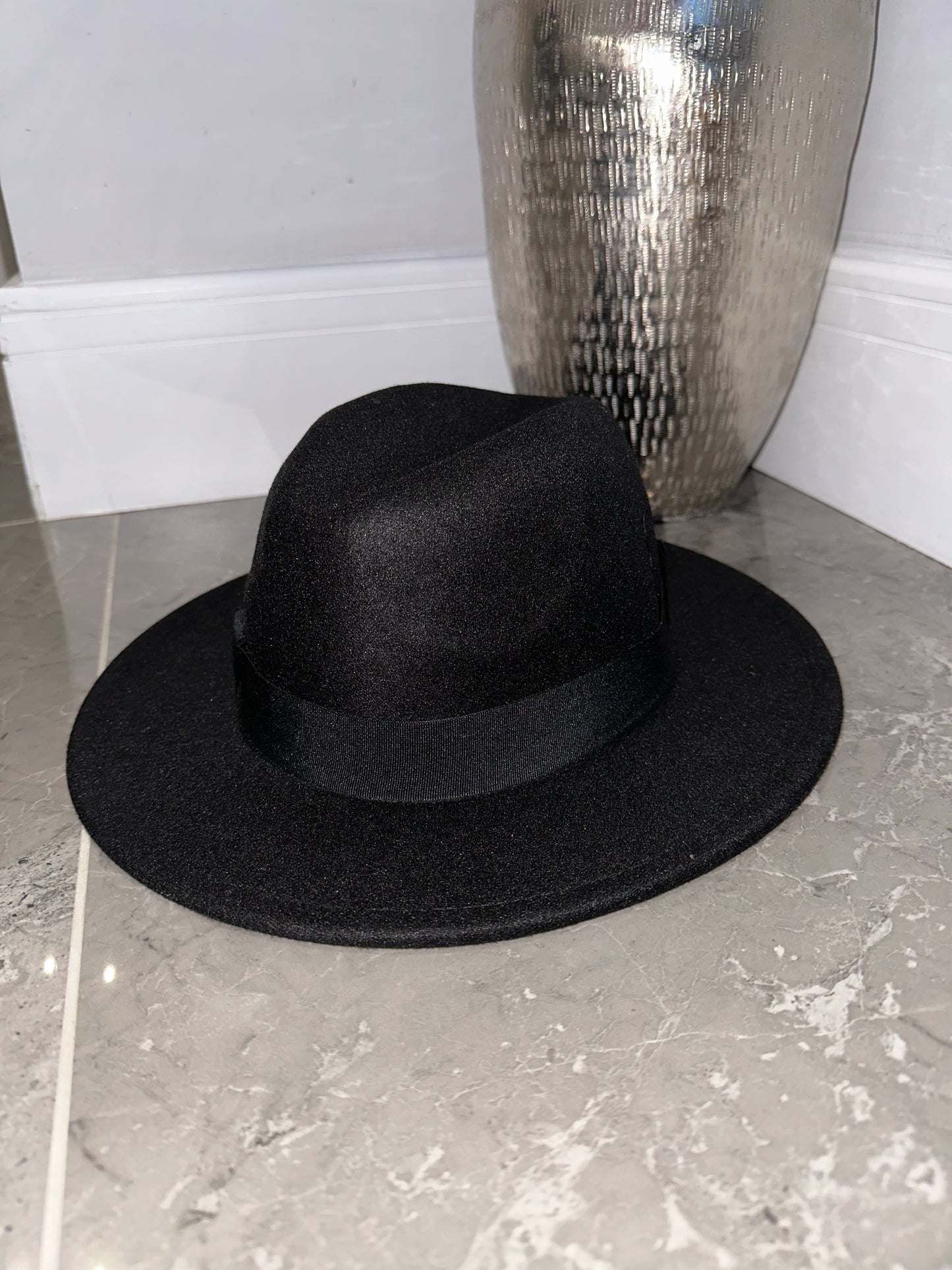 Black Felt Fedora Hat