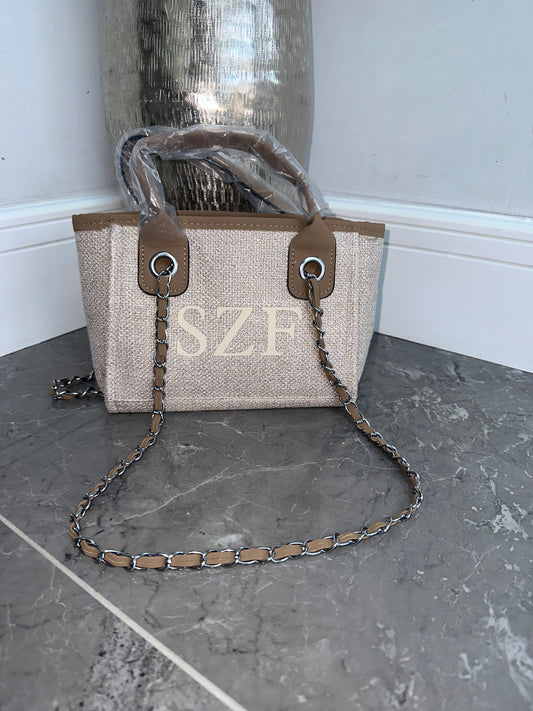 Tan Small 'Mini Me' Chain Tote Bag