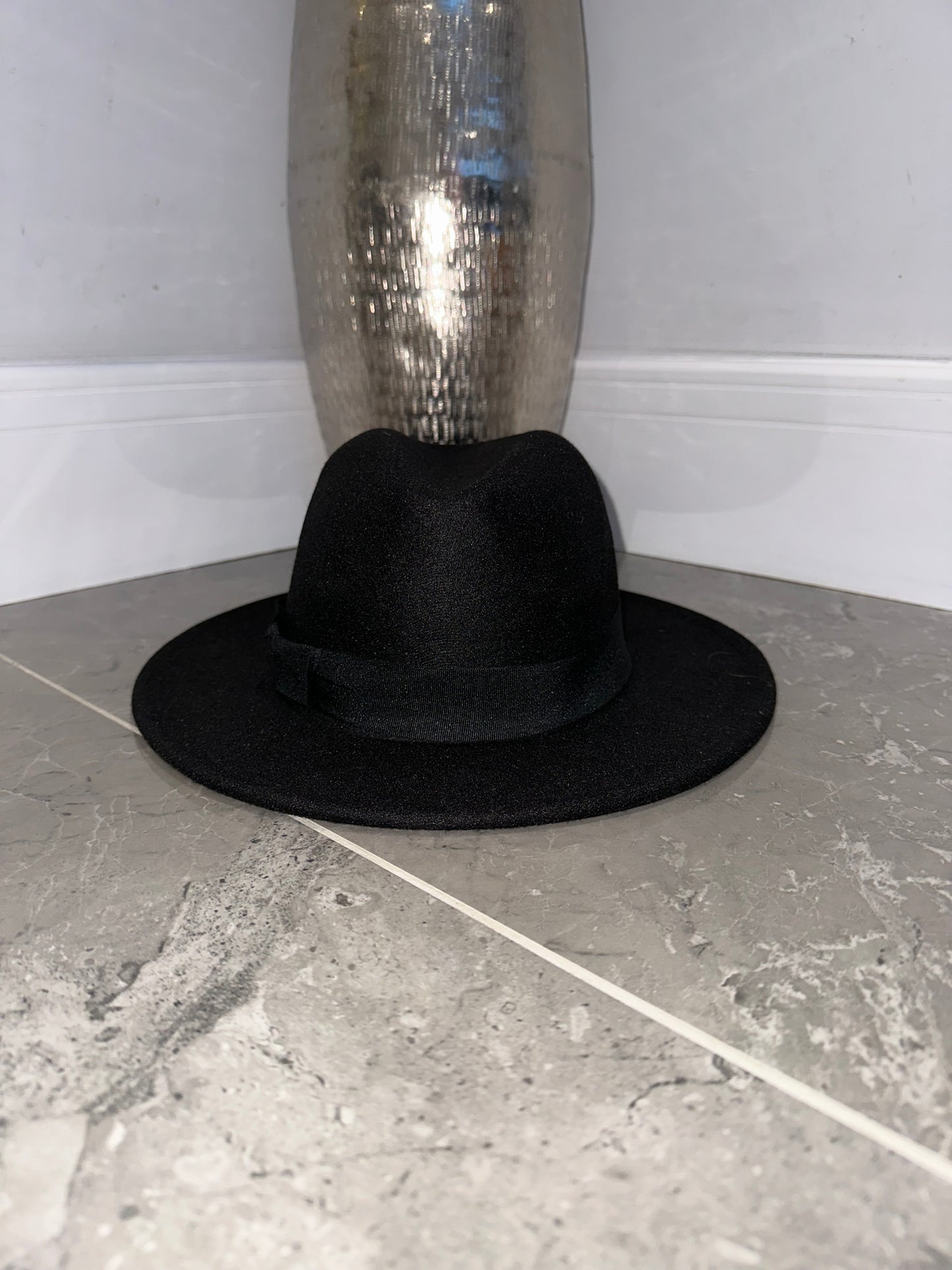 Black Felt Fedora Hat