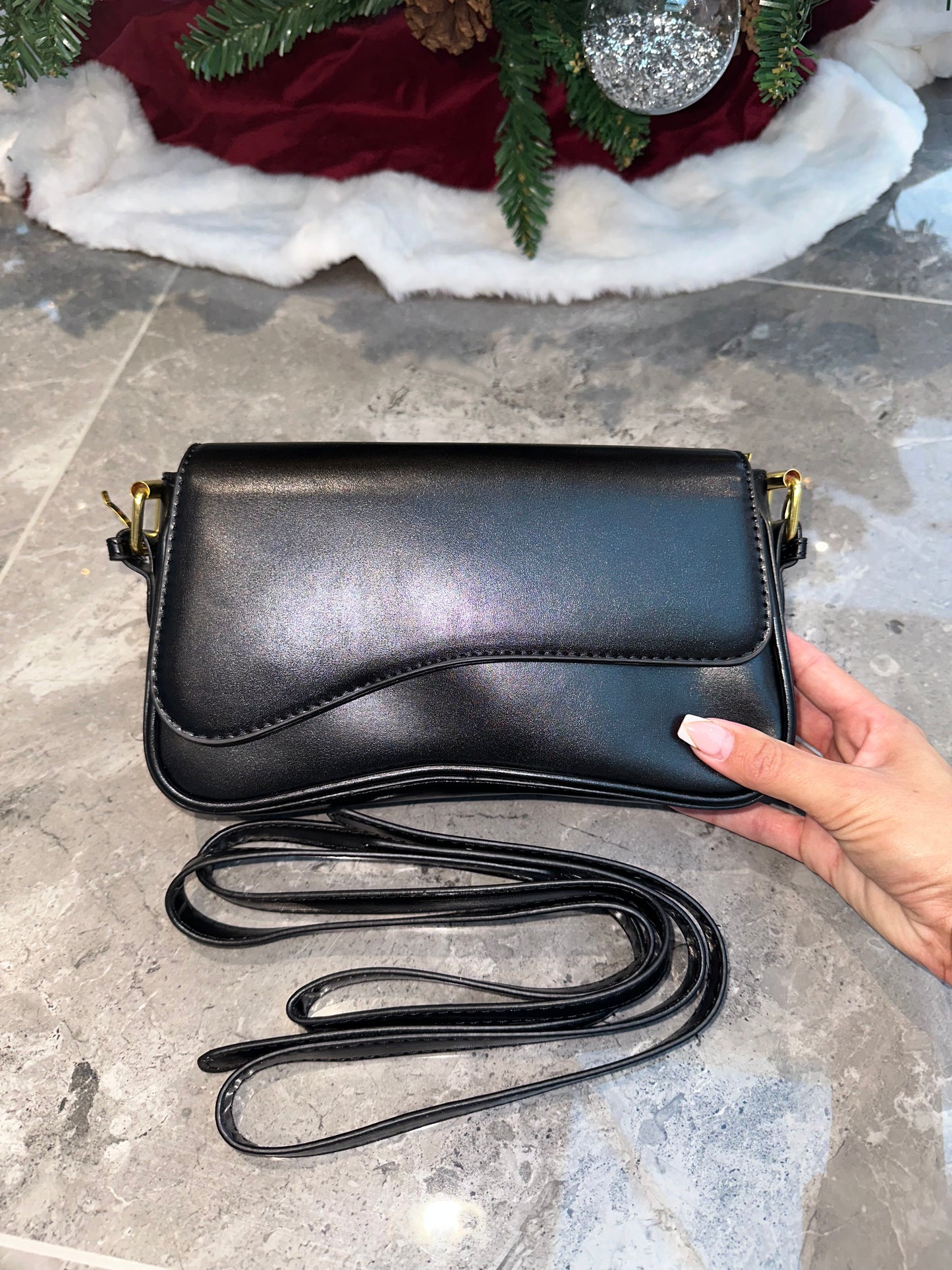 Black PU shoulder bag