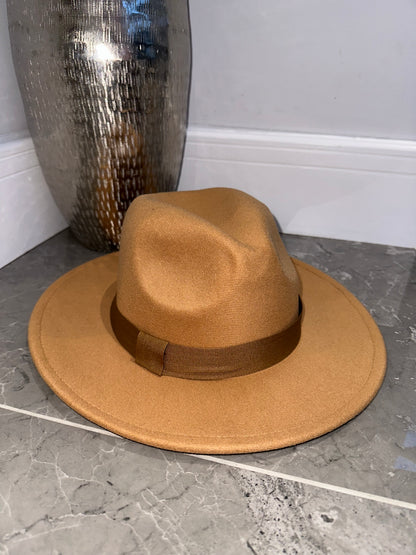 Tan Felt Fedora Hat