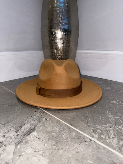 Tan Felt Fedora Hat