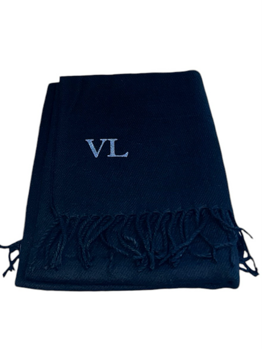 Personalised Initial Scarf Black