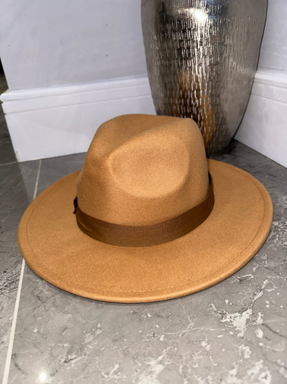 Tan Felt Fedora Hat