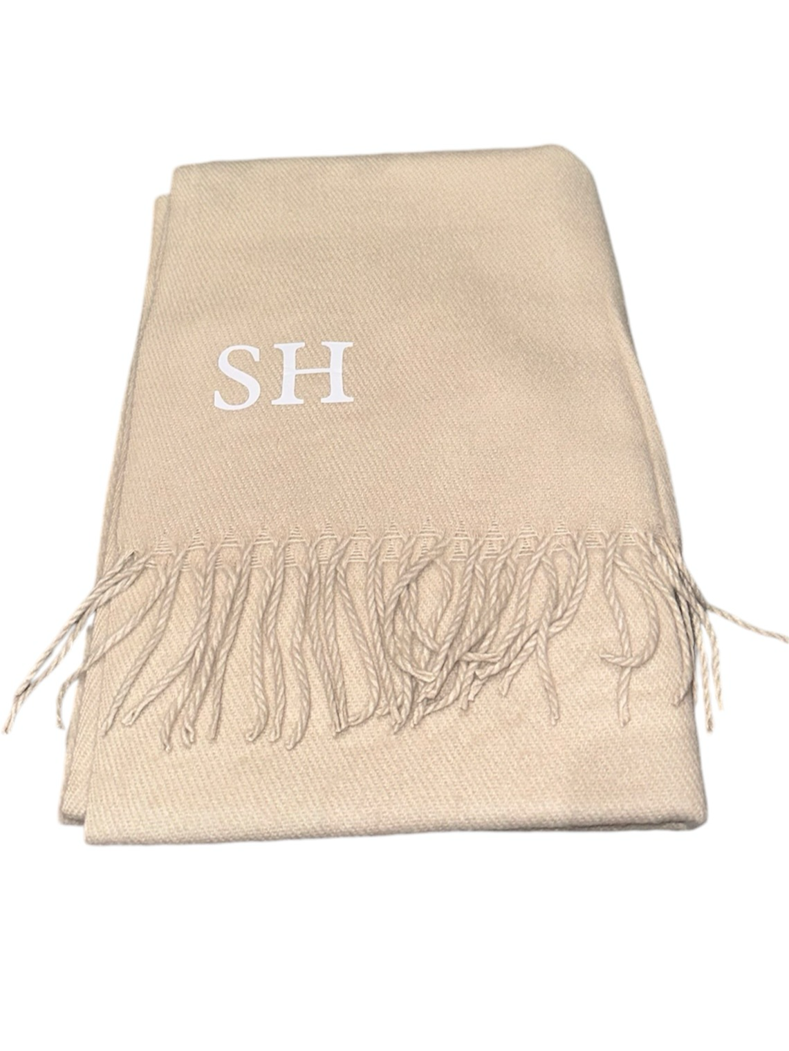 Personalised Initial Scarf Cream