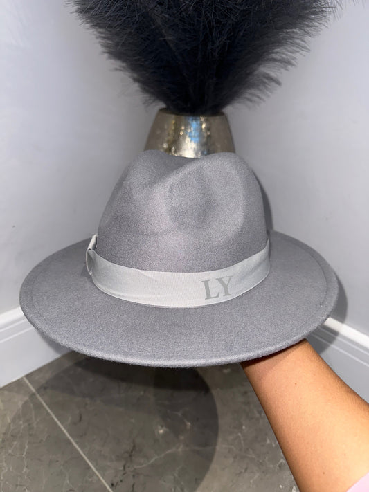 Grey Felt Fedora Hat