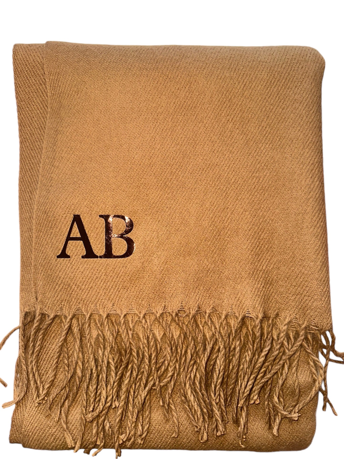 Personalised Initial Scarf Tan