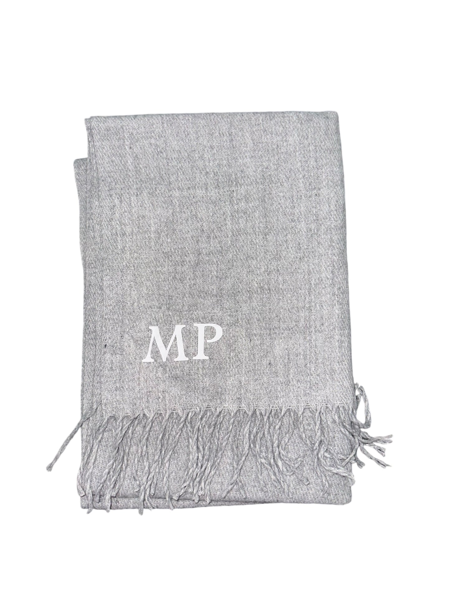 Personalised Initial Scarf Grey