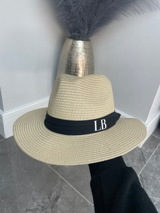 Personalised Straw Hat light beige