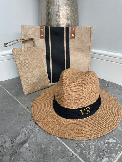 Personalised Straw Hat Tan