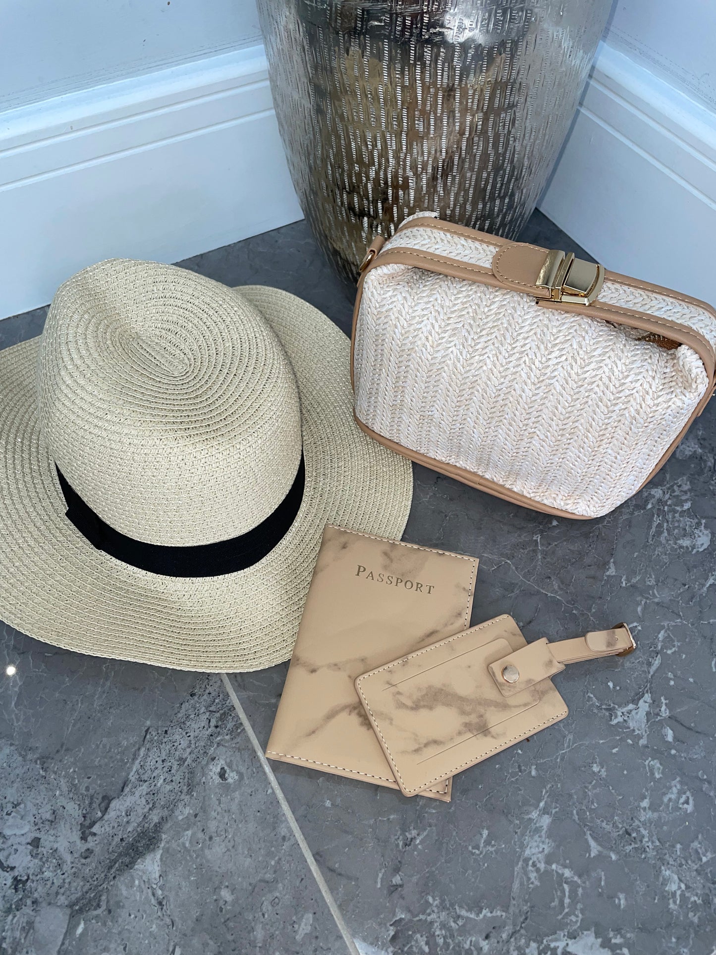 Personalised Straw Hat light beige