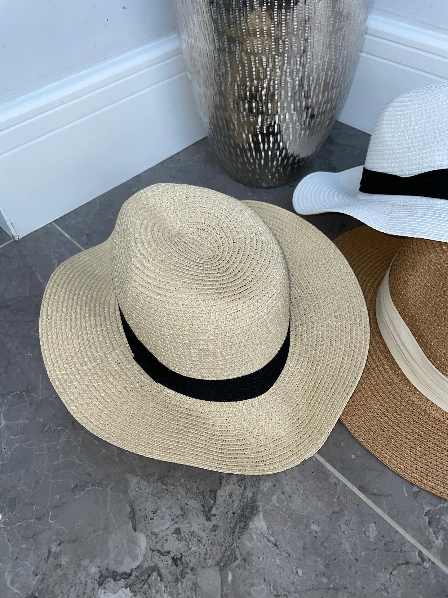 Personalised Straw Hat light beige