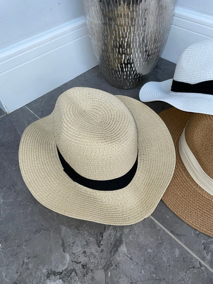 Personalised Straw Hat light beige