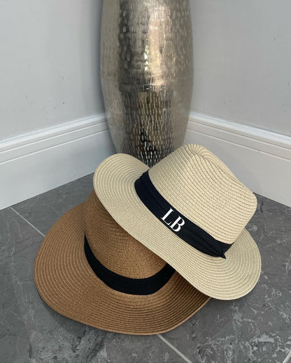 Personalised Straw Hat Tan